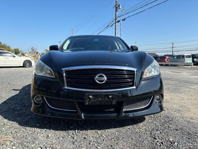 フーガ 250GT 雹害車 1年保証 法定整備付き 黒本革シート シートクーラー シートヒーター フルセグTV ナビ ETC スマートキー(8枚目)