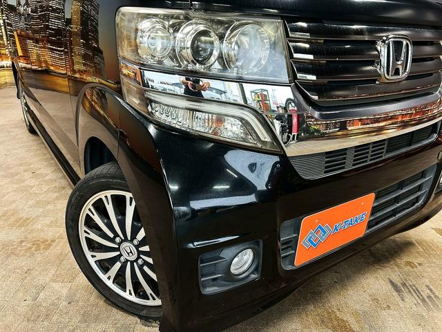 N-BOXカスタム G・ターボAパッケージ (禁煙車)(両側パワースライドドア)(ターボ)(クルコン)(ケンウッドメモリナビ)(バックカメラ)(チップアップシート)(HIDヘッドライト)(プッシュスタート&スマートキー)(純正15インチAW(25枚目)