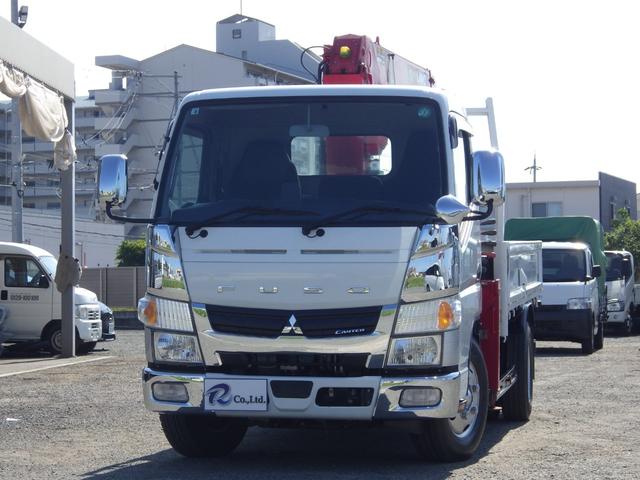 キャンター ３段クレーン　積載３ｔ　高床　ＭＴ　ディーゼル　荷台内寸３６９×１７９×３８　車両外寸５９８×１９３×２６４　車両総重量７．５ｔ未満　準中型免許証　１ナンバー　エンジン型式４Ｐ１０　３０００ＣＣ　保証付　小型　トラック（2枚目）