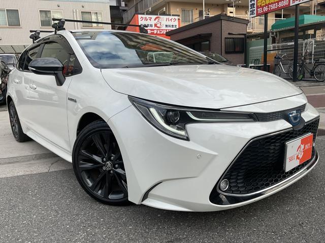 カローラツーリング ハイブリッド　ダブルバイビー　ワンオーナー★純正ディスプレイオーディオ（ナビＴＶ付）★合皮黒ハーフレザー★シートＨ★ハンドルＨ★セーフティセンス★ルーフキャリア★モデリスタスカッフプレート★ブラインドスポット★ＥＴＣ★Ｒカメラ（3枚目）