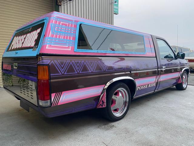 ダットサントラック ロングGL NOX適合 US仕様 シェル付き公認 フェンダートリム 社外アルミホイール シートカバー ナビ ETC ウーファー ノーズブラ ローライダー(7枚目)