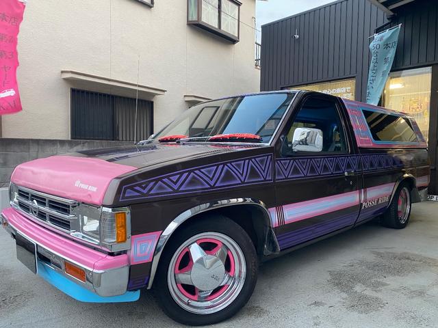 ダットサントラック ロングGL NOX適合 US仕様 シェル付き公認 フェンダートリム 社外アルミホイール シートカバー ナビ ETC ウーファー ノーズブラ ローライダー(12枚目)