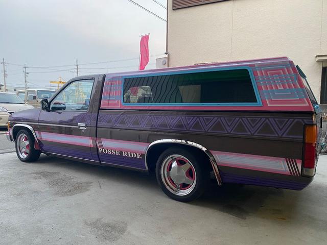 ダットサントラック ロングGL NOX適合 US仕様 シェル付き公認 フェンダートリム 社外アルミホイール シートカバー ナビ ETC ウーファー ノーズブラ ローライダー(14枚目)