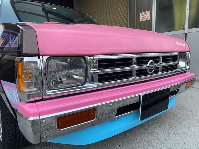 ダットサントラック ロングGL NOX適合 US仕様 シェル付き公認 フェンダートリム 社外アルミホイール シートカバー ナビ ETC ウーファー ノーズブラ ローライダー(17枚目)