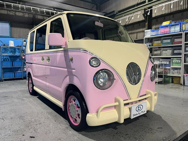 ＰＺターボ　ワンオーナー車　ユーザー買取車　ワーゲンバスフェイス　キャルステージ製作　アーリータイプ　パワースライドドア　クラリオンナビ　フルセグ　ハート型アルミホイール　内装艶消し塗装　シートカバー(9枚目)