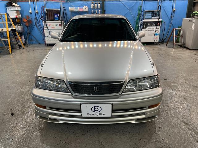 マークII ツアラーＶ　純正５速ＭＴ　１ＪＺエンジン　Ｒ５年４月３６７５４７キロ時タイベル交換シール有り　ＨＫＳ車高調　社外１７インチＡＷ　純正エアロパーツ　ＨＩＤヘッドライト　ターボタイマー　ＥＴＣ　キーレス　禁煙車（2枚目）