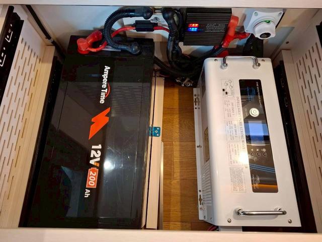 ハイゼットトラック ＪＰＳｔａｒ　Ｈａｐｐｙ１＋　２００Ａｈリチウムイオンバッテリー／１２Ｖクーラー／ＦＦヒーター／ソーラーパネル／３０００Ｗインバーター／前後スタビライザー／強化足回り／リアリフトアップ／サイクルキャリア／先進安全装備／（14枚目）