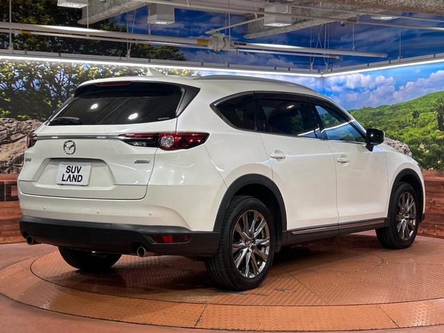ＣＸ－８ ２５Ｓ　Ｌパッケージ　７人乗り　８インチナビ　全周囲カメラ　衝突被害軽減システム　レーダークルーズ　禁煙車　電動リアゲート　レザーシート　前席シートエアコン　ドラレコ　コーナーセンサー　スマートキー　ＬＥＤヘッド（18枚目）