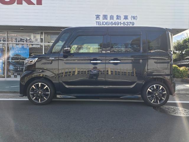スペーシアカスタム ハイブリッドXS ハイブリッドXS スズキセーフティーサポート ワンオーナー 禁煙車 両側電動ドア 純正SDナビ バックカメラ ETC ドラレコ前後 レーダークルーズ スマートキー LEDヘッド オートハイビーム(3枚目)