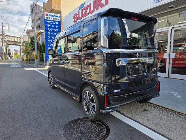 スペーシアカスタム ハイブリッドXS ハイブリッドXS スズキセーフティーサポート ワンオーナー 禁煙車 両側電動ドア 純正SDナビ バックカメラ ETC ドラレコ前後 レーダークルーズ スマートキー LEDヘッド オートハイビーム(4枚目)