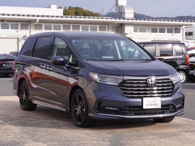オデッセイハイブリッド ｅ：ＨＥＶアブソルート・ＥＸ　弊社デモカー　１１．４インチナビ　（ＬＸＭ－２４７ＶＦＬｉ）　フルセグ　全周囲カメラ　ＥＴＣ　ドラレコ（ナビ連動）　前後障害物センサー　電動リアゲート・本革シート　シートヒーター　ブラインドスポット（25枚目）