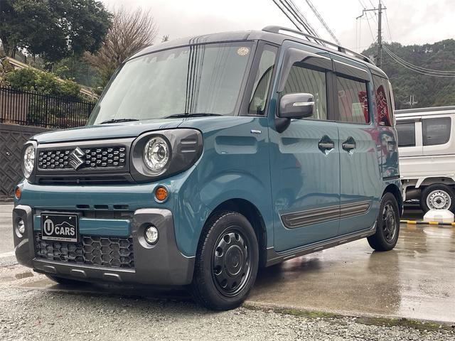 スペーシアギア ハイブリッドＸＺ　ターボ　４ＷＤ　ターボ　全方位モニター　デュアルカメラブレーキサポート　前後ドラレコ　ＥＴＣ　両側パワースライドドア　禁煙車　デニムブルーメタリック２トーンルーフ　後方追尾機能　ポップアップディスプレイ（3枚目）