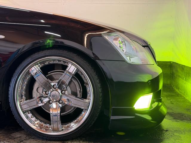 クラウン アスリート プレミアムエディション サンルーフ フルエアロ 社外マフラー 車高調 トラフィックスター19インチ Revier流星テールランプ ダッシュボードリペア済み HDDナビ Bluetooth再生加工済み 2色切り替えフォグランプ(30枚目)