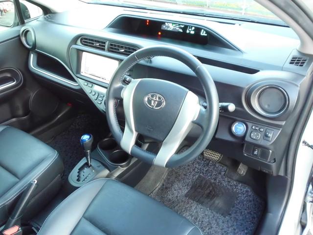 アクア Gブラックソフトレザーセレクション 修復歴無 故障診断実施済 純正メモリーナビ ワンセグテレビ バックカメラ Bluetooth スマートキー ETC ウインカーミラー 革巻ステアリング 社外14インチアルミホイール(23枚目)