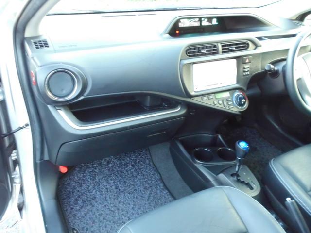 アクア Gブラックソフトレザーセレクション 修復歴無 故障診断実施済 純正メモリーナビ ワンセグテレビ バックカメラ Bluetooth スマートキー ETC ウインカーミラー 革巻ステアリング 社外14インチアルミホイール(24枚目)