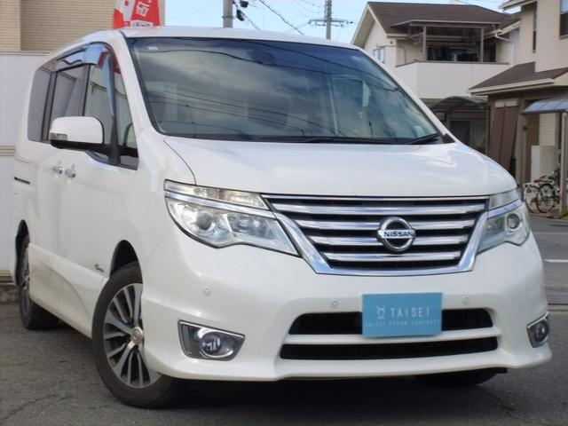 セレナ ハイウェイスターG S-HVアドバンスドセーフティ 修復歴無 スマートキー 両側電動スライドドア SDナビ Bluetooth CD DVD TV アランドビューカメラ Bカメラ ETC アルミホイール HIDヘッドライト フロントフォグ オートライト(2枚目)