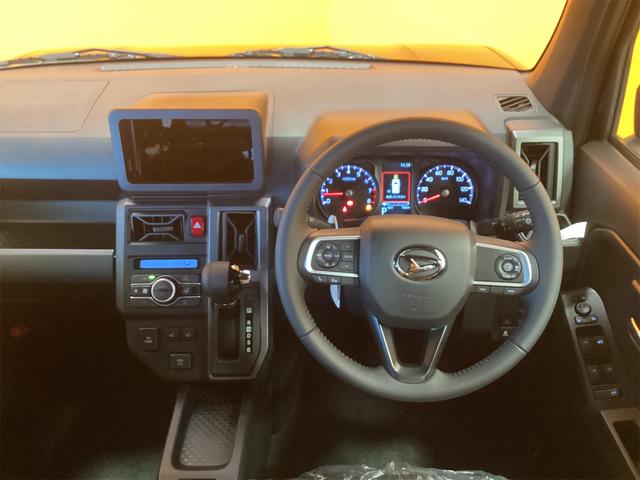 タフト G クロムベンチャー 届出済未使用車 禁煙車 衝突軽減B スカイルーフ 電子パーキング 前席シートヒーター LEDヘッドライト フォグライト スマートキー プッシュスタート アイドリングストップ 革巻きステアリング(5枚目)