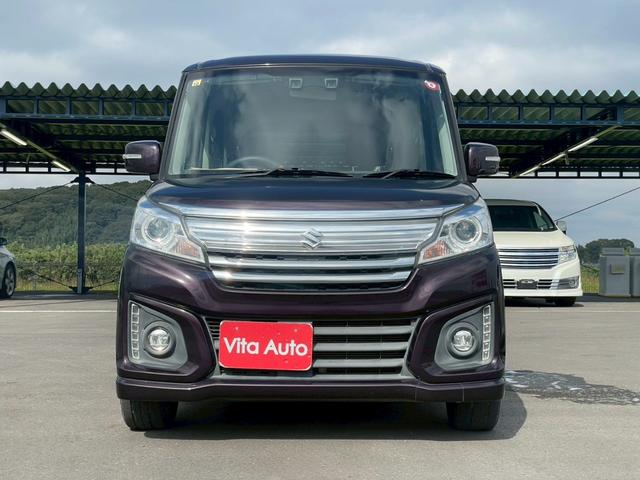 スペーシアカスタム XS 4WD メモリーナビ フルセグTV リアカメラ スマートキー HIDヘッドライト 衝突軽減ブレーキ 両側パワスラ シートヒーター Bluetooth 純正15インチアルミ ETC(3枚目)