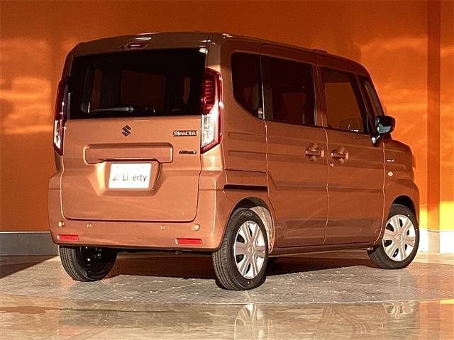 スペーシア ハイブリッドX 両側電動スライドドア クリアランスソナー 衝突被害軽減システム LEDヘッドランプ スマートキー アイドリングストップ 電動格納ミラー シートヒーター ベンチシート CVT 盗難防止システム ABS(18枚目)