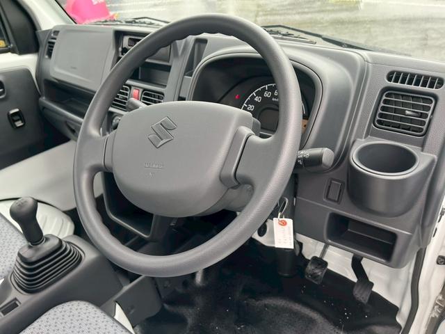 キャリイトラック KCエアコン・パワステ 登録届出済未使用車 スズキセーフティサポート 4WD 衝突軽減 車線逸脱警報 ソナー アイドリングストップ オートライト オートハイビーム キーレス ソナー スペアキー 取説 保証書 集中ドアロック(7枚目)