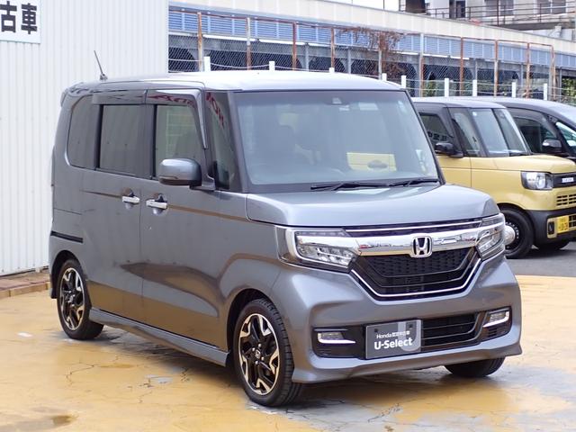 N-BOXカスタム G・EXターボホンダセンシング 純正8インチナビ CD録音 DVD再生 フルセグTV Bluetoothオーディオ 両側パワースライドドア Rカメラ ETC 助手席シートバックテーブル シートヒーター 革巻きハンドル(10枚目)