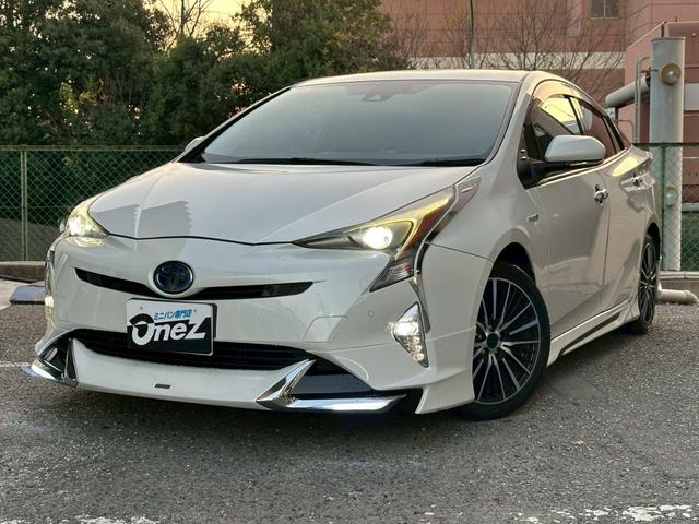 プリウス A モデリスタフルエアロ・純正ナビ・フルセグ対応・ビルトインETC・バックモニター・ドライブレコーダー前後・社外アルミ・デジタルインナーミラー・トヨタセーフティセンス・ステアリングスイッチ・LEDヘッド(4枚目)