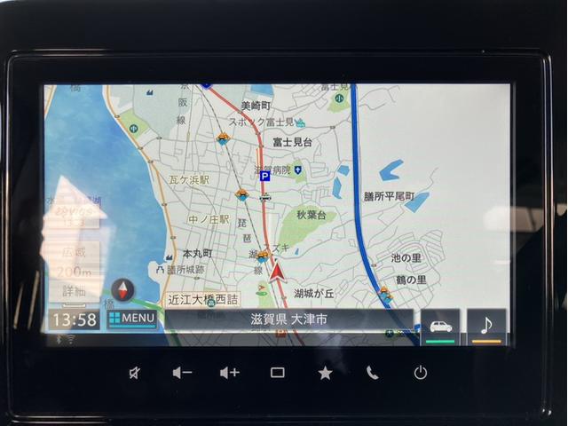 スペーシアカスタム カスタム　ＨＹＢＲＩＤ　ＸＳターボ　試乗車使用　９インチナビ　バックカメラ　オートライト　Ｂｌｕｅｔｏｏｔｈ　スライドドア　純正ナビ　プッシュスタート　シートヒーター　オートエアコン　スズキセーフティーサポート　衝突被害軽減システム　アイドリングストップ（2枚目）