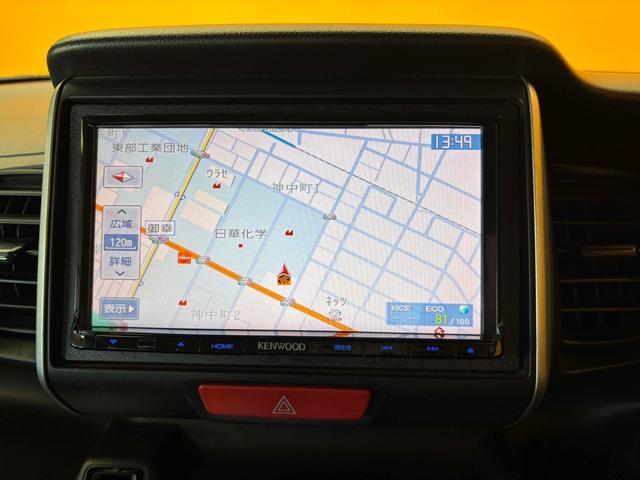 Ｎ－ＢＯＸ Ｇ　ＳＳパッケージ　安心パッケージ　社外ナビ　Ｂカメラ　両側自動ドア　スマートキー　プッシュスタート　アイドリングストップ　ステアリングスイッチ　ヘッドライトレベライザー　純正アルミホイール　オートエアコン（6枚目）