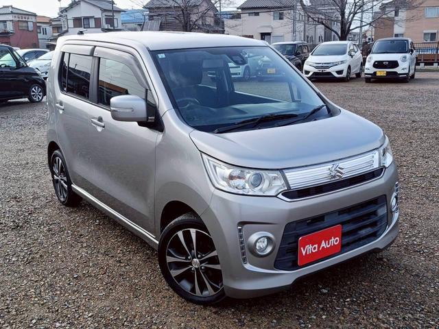 ワゴンＲスティングレー Ｔ　メモリーナビ　フルセグＴＶ　ＨＩＤヘッドライト　衝突軽減ブレーキ　前ドラレコ　シートヒーター　Ｂｌｕｅｔｏｏｔｈ　クルコン　純正１５インチアルミ　ＥＴＣ（2枚目）