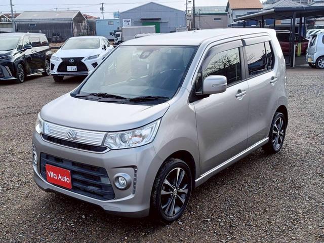 ワゴンＲスティングレー Ｔ　メモリーナビ　フルセグＴＶ　ＨＩＤヘッドライト　衝突軽減ブレーキ　前ドラレコ　シートヒーター　Ｂｌｕｅｔｏｏｔｈ　クルコン　純正１５インチアルミ　ＥＴＣ（5枚目）