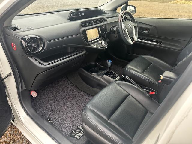 アクア Ｇブラックソフトレザーセレクション　ＳＤナビ　フルセグＴＶ　リアカメラ　スマートキー　ＬＥＤヘッドライト　衝突軽減ブレーキ　前後ドラレコ　シートヒーター　Ｂｌｕｅｔｏｏｔｈ　クルコン　純正１５インチ鉄　ＥＴＣ（21枚目）