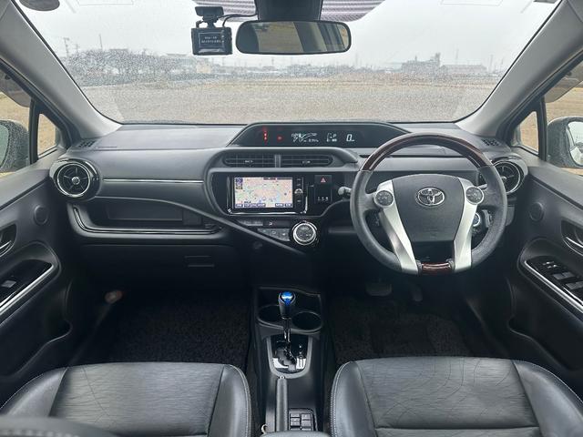 アクア Ｇブラックソフトレザーセレクション　ＳＤナビ　フルセグＴＶ　リアカメラ　スマートキー　ＬＥＤヘッドライト　衝突軽減ブレーキ　前後ドラレコ　シートヒーター　Ｂｌｕｅｔｏｏｔｈ　クルコン　純正１５インチ鉄　ＥＴＣ（30枚目）