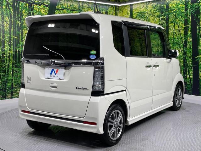 N-BOXカスタム G SSパッケージ 純正ナビ 禁煙車 両側電動スライドドア 前席シートヒーター バックカメラ ETC ドラレコ オートライト オートエアコン スマートキー&プッシュスタート HIDヘッドライト 純正14インチアルミ(17枚目)