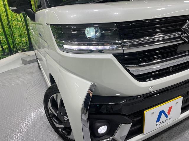 スペーシアカスタム ハイブリッドＸＳターボ　ターボ　メーカー９型ナビ　禁煙車　セーフティサポート　全方位モニター　両側パワースライドドア　レーダークルーズコントロール　前席シートヒーター　ハンドルヒーター　ＬＥＤヘッドライト　純正１５インチＡＷ（12枚目）