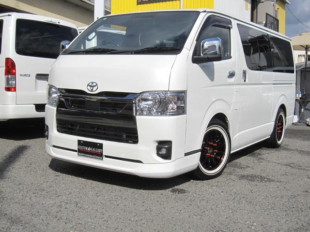 ハイエースバン スーパーGL ダークプライムII 2inローダウン 16inタイヤ/ホイール ESEEXスポイラー カロッツェリアナビ フルセグTV シートカバー ベッドキット ETC 全方位360度カメラ デジタルインナーミラー パールホワイト(42枚目)