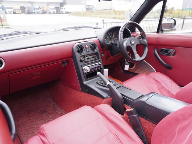 ユーノスロードスター Rリミテッド BLITZ車高調 ガラス幌 社外マフラー タワーバー 14AW(27枚目)