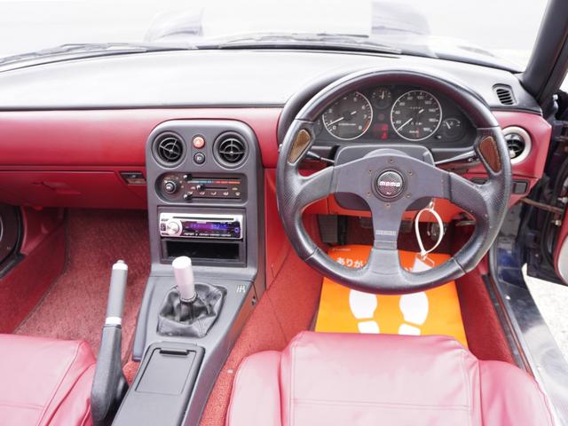 ユーノスロードスター Rリミテッド BLITZ車高調 ガラス幌 社外マフラー タワーバー 14AW(29枚目)