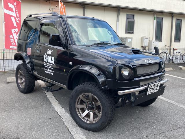 ジムニーワイド JZ CLLINK製ショップアブソバー コイルスプリング リフトアップ 社外マフラー 運転席レカロシート ETC オールペイント(3枚目)