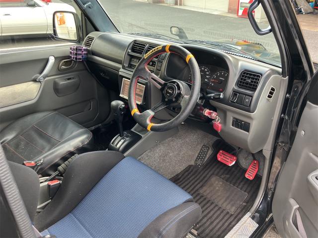 ジムニーワイド JZ CLLINK製ショップアブソバー コイルスプリング リフトアップ 社外マフラー 運転席レカロシート ETC オールペイント(33枚目)