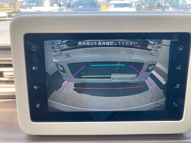 アルトラパン Ｘ　４型　衝突被害軽減ブレーキ前後　モニター付きオーディオ　バックカメラ　Ｂｌｕｅｔｏｏｔｈ　オートライト　プッシュスタート　シートヒーター　オートエアコン　スズキセーフティーサポート　衝突被害軽減システム　横滑り防止機能　衝突安全ボディ　盗難防止システム（3枚目）