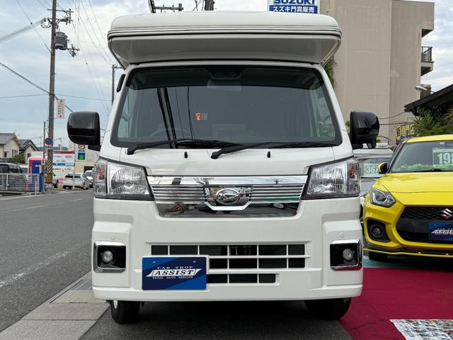 ハイゼットトラック エクストラ インディ727 4WD ポップアップ サブバッテリー 走行充電器 外部電源 家具 ベッドマット 室内照明 シンク FFヒーター アクリル窓 キャビネット収納(39枚目)