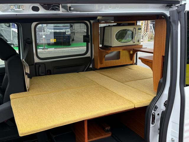 N-VAN  +スタイルファンターボ 軽キャンピングカー ポップアップ シエル 家具 ベッドマット 電子レンジ テーブル(78枚目)