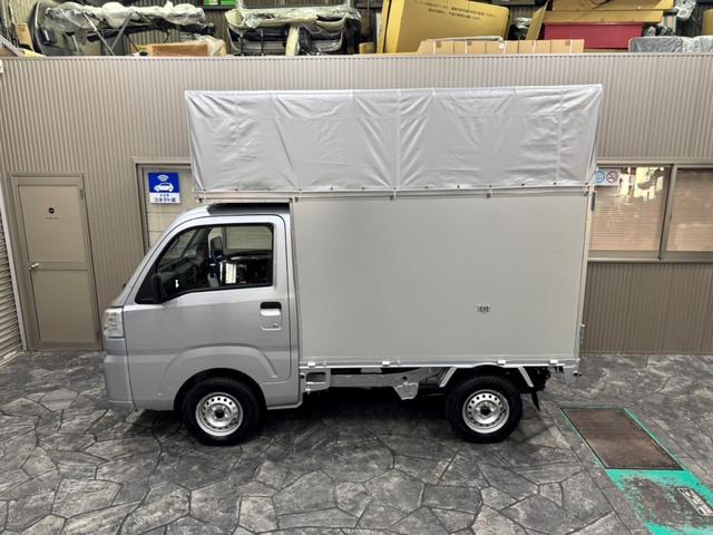 ハイゼットトラック スタンダード　ＣＶＴ・スマアシ・エアコン・パワステ・エアバック・アルミパネル宅配仕様・幌付き・鍵付きハンドル・観音扉・カマチ脱着可能・アイドリングストップ・幌高２５００（13枚目）