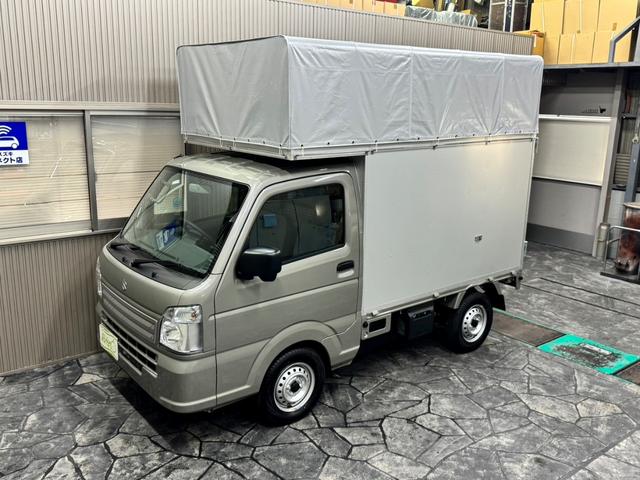 キャリイトラック ＫＣエアコン・パワステ　４ＡＴ・キーレス・パワーウィンドウ・エアバック・アルミパネル宅配車・幌付き・鍵付きハンドル・観音扉・カマチ脱着可能・リアセンサー・アイドリングストップ・幌高２５００（14枚目）