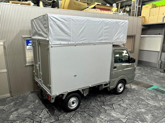キャリイトラック ＫＣエアコン・パワステ　４ＡＴ・キーレス・パワーウィンドウ・エアバック・アルミパネル宅配車・幌付き・鍵付きハンドル・観音扉・カマチ脱着可能・リアセンサー・アイドリングストップ・幌高２５００（15枚目）