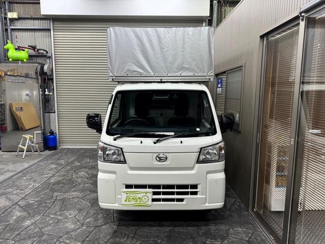 ハイゼットトラック スタンダード CVT・スマアシ・スマートキー・プッシュスタート・パワーウィンドウ・電動格納ミラー・ドラレコ・アルミパネル宅配仕様・幌付き・鍵付きハンドル・観音扉・カマチ脱着可能・アイドリングストップ・幌高2500(6枚目)