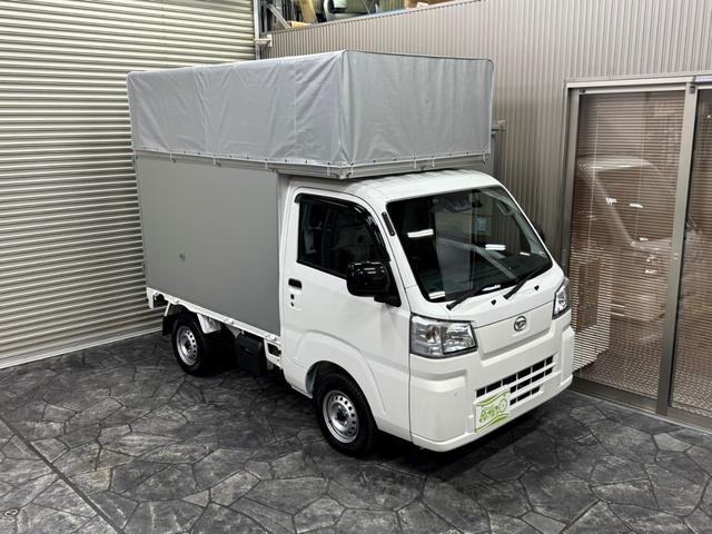 ハイゼットトラック スタンダード CVT・スマアシ・スマートキー・プッシュスタート・パワーウィンドウ・電動格納ミラー・ドラレコ・アルミパネル宅配仕様・幌付き・鍵付きハンドル・観音扉・カマチ脱着可能・アイドリングストップ・幌高2500(13枚目)