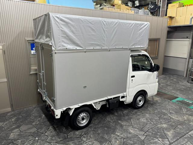 ハイゼットトラック スタンダード CVT・スマアシ・スマートキー・プッシュスタート・パワーウィンドウ・電動格納ミラー・ドラレコ・アルミパネル宅配仕様・幌付き・鍵付きハンドル・観音扉・カマチ脱着可能・アイドリングストップ・幌高2500(16枚目)
