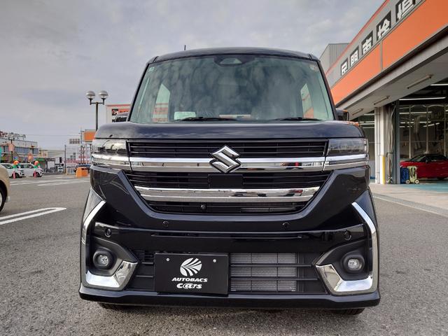 スペーシアカスタム ハイブリッドXS 届出済未使用車 ハイブリッドXS スズキコネクト対応スマートフオン連携メモリーナビゲーション9インチ 全方位モニター LEDヘッド&フオグ スズキセーフテイーサポート マット バイザー ETC(2枚目)