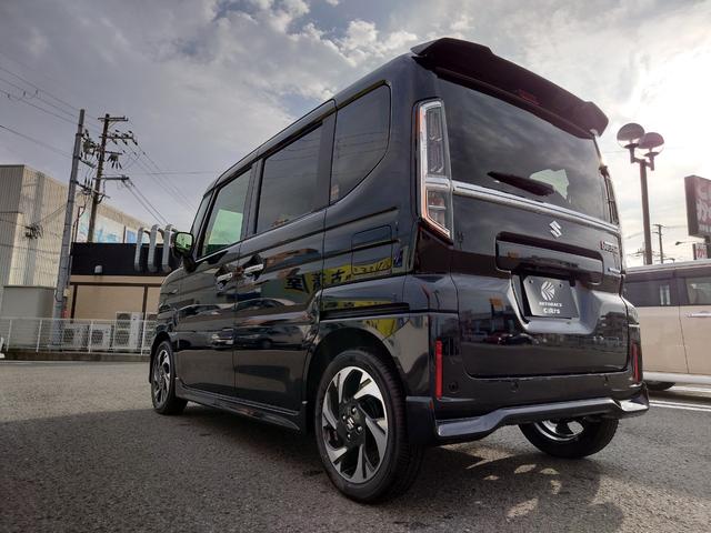 スペーシアカスタム ハイブリッドXS 届出済未使用車 ハイブリッドXS スズキコネクト対応スマートフオン連携メモリーナビゲーション9インチ 全方位モニター LEDヘッド&フオグ スズキセーフテイーサポート マット バイザー ETC(5枚目)